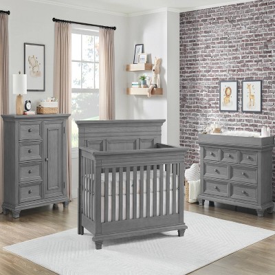 Gray Wooden Baby Changing Topper for Dresser