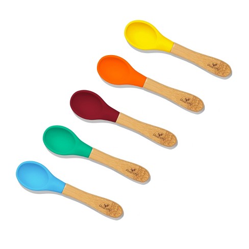 Avanchy Bamboo Baby Training Spoon - 5pk Blue