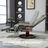 PU Leather Recliner Swivel Chair with Wood Base and Extendable Footrest - 3 of 4