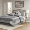 Gracie Mills Lacy Elegant Gray Microsuede 7-Piece Comforter Set - 4 of 4