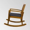 Montrose 2pk Acacia Wood Patio Rocking Chair Teak - Christopher Knight Home: Weather-Resistant, Polyester Cushion - 4 of 4