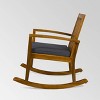 Montrose 2pk Acacia Wood Patio Rocking Chair Teak - Christopher Knight Home: Weather-Resistant, Polyester Cushion - image 4 of 4