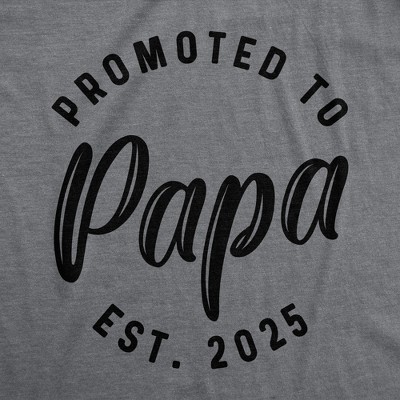 Мужские футболки Crazy Dog T-Shirts, Inc. Mens Funny T Shirts Promoted to Papa 2025 Sarcastic Family New Baby Graphic Tee for Men - Crazy Dog Men's T Shirt Gift for Dad Dark Grey L — фото 2
