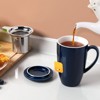 COZONY 16oz Ceramic Tea Cup with Removable Infuser and Lid — Microwave Safe Mug for Loose Leaf Tea, Coffee, Cocoa, Milk, Gift for Tea Lovers - 4 of 4