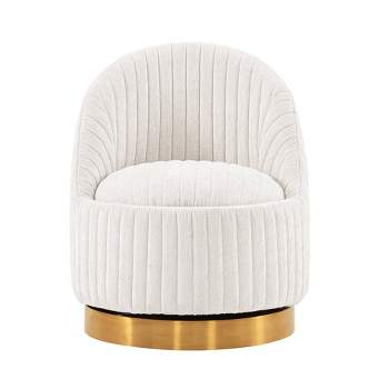 Leela Modern Swivel Boucle Upholstered Accent Chair - Manhattan Comfort