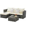 Racxily 2 Pieces Patio Furniture Set,Outdoor Woven Sectional L- Shaped Patio Furniture - 4 of 4