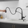 Single Handle 3 Spray High Arc Pull Down Sprayer Kitchen Faucet With Deck Plate in Matte Black - image 4 of 4