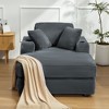Hyleory Corduroy Chaise Lounge Chair Single Seater Recliner with Ottoman Modern Accent Chair for Living Room or Bedroom - 3 of 4