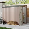 Metal Outdoor Storage Shed, Garden Tool Metal StorageHouse,Lean to Garden Shed Utility ToolShed with Lockable Door and  Air Vents - 4 of 4