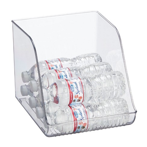 Mdesign Small Plastic Water Bottle Stackable Fridge Storage Organizer Bin,  Clear : Target