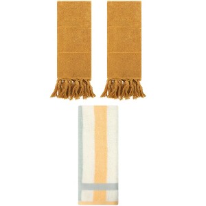 REGALWOVEN 3 Packs Cotton Absorbent Soft Decorative Bathroom Hand Towel Set - 1 of 4