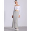 Allegra K Women's Knit Side Slit Hight Waist Midi Bodycon Skirt - 4 of 4