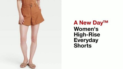 Women's High-rise Tailored Shorts - A New Day™ Black 10 : Target