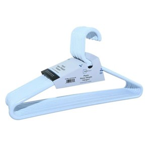 (5 pack) Plastic Adult Hangers for Heavier Clothing, Arctic White 9 Count - 1 of 4