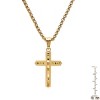 Steeltime 24" Men's stainless steel double cross pendant. Color Option: Silver, Gold - 2 of 3