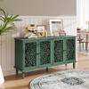 Okak Sideboard Cabinet with Floral Carvings, Bufft Cabinet with 4 Doors and 2 Shelves, Storage Cabinet for Living Room, Dining Room, Kitchen, Green - 3 of 4
