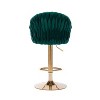 17.3'' Green Vintage Bar Stools with Back and Footrest Counter Height Dining Chairs - 4 of 4