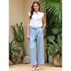 INSPIRE CHIC Women's Work Casual Straight Long Trousers Wide Leg Belted Pant - 2 of 4