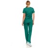 MediChic Women's V-Neck Scrub Set Straight Leg Six Pocket Cargo Scrub Pants with 4-Way Stretch Scrubs Sets - 2 of 4