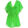 LA LEELA Women's Beachwear Summer Swim Beach Dress Cover Ups for Swimwear Women Wear Swimsuit Coverups for Women Cover-up for Women 2X-3X Green,Solid - 4 of 4