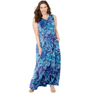 Catherines Women's Plus Size Morning To Midnight Maxi Dress (With Pockets) - 1 of 4