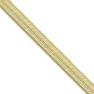 Black Bow Jewelry 5.5mm 10k Yellow Gold Solid Herringbone Chain Necklace
