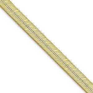 Black Bow Jewelry 5.5mm 10k Yellow Gold Solid Herringbone Chain Necklace - 1 of 4