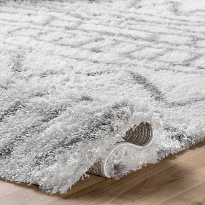Reversible Gray Braided Shag Area Rug, 3' 3" x 5', Synthetic