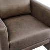 PAGED Accent Chair Modern Living Room Chairs Faux Leather Arm Chair with Coil Spring Seating and Floor Glides for Office - 3 of 4