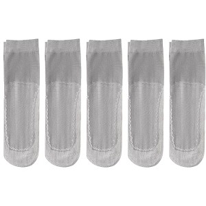 Anna-Kaci Women's 5-Pack Sheer No Show Liner Socks with Non-Slip Heel Grip Lightweight Invisible Design - 1 of 4