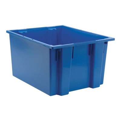 Quantum Storage Systems Stack And Nest Tote, 23-1/2"W X 19-1/2"D X 13"H, Heavy Duty, 2.60 Cu. Ft. Capacity, Blue Polypropylene