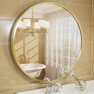 Apmir  Round High Quality Aluminum Alloy Framed French Cleat Mounted Wall Decor Bathroom Vanity Mirror - 1 of 4