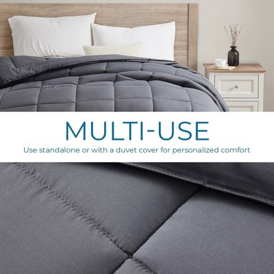 Gray Twin Microfiber All-Season Duvet for Adults