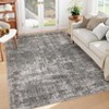 Vintage Distressed Floral Print Area Rugs for Living Room Bedroom, Washable Soft Retro Accent Floor Carpet, Non Slip Throw Mat - 3 of 4