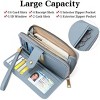 Ladies' Large Capacity Credit Card Wallet with RFID Theft Protection Double-Zip Pocket Genuine Leather Bifold Wallet Wristlet Clutch Bag - 2 of 4
