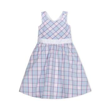 Hope & Henry Girls' Sleeveless Ponte Dress With Petite Collar (navy, 18 ...