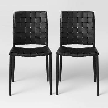 Wellfleet Woven Leather Metal Base Dining Chair - Threshold™