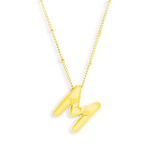 EVRY JEWELS WATERPROOF Gold or Silver Plated Starburst Initial Necklace - 1 of 2