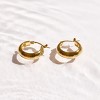 EVRY JEWELS WATERPROOF Gold or Silver Plated Stainless Steel Chunky Dome Hoop Earrings - 3 of 4