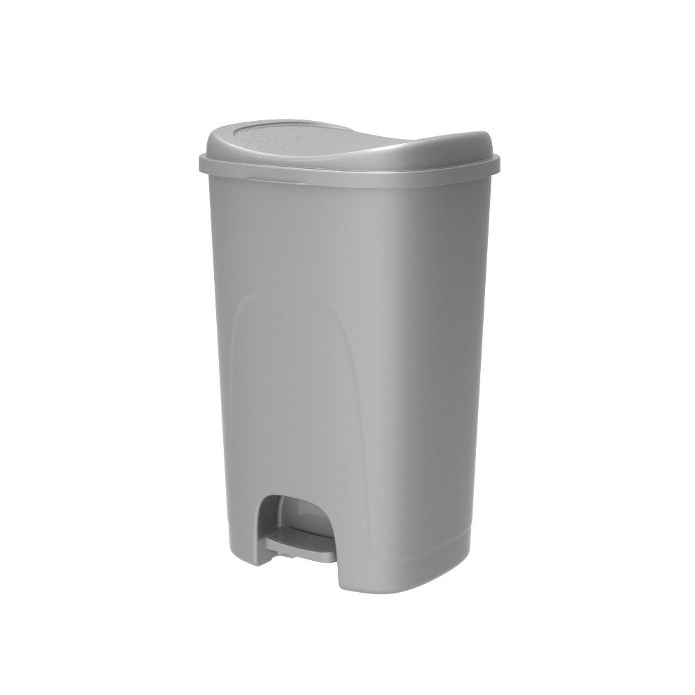 Hefty Select 12.7gal Lock Waste Step Trash Can Silver