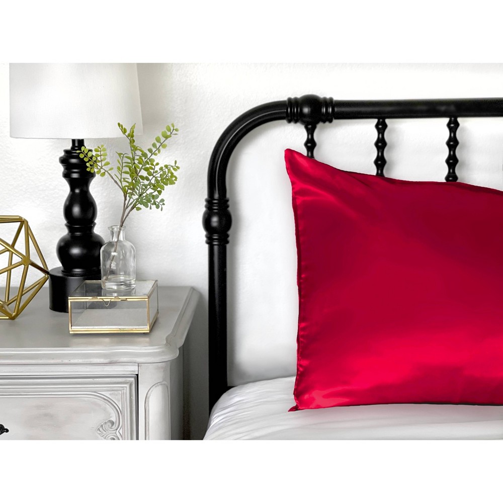 Photos - Pillowcase Morning Glamour Standard Satin Solid  Set Red