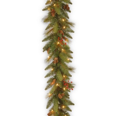 6' Long Needle Pine Cone Garland Clear Lights - National Tree Company