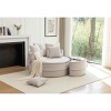 Oversized Barrel Chair with Ottoman for Living Room, Round Lounge Armchair with 5 Pillows, Soft Chenille Cushion Seat Sofa-Coolbibila - 2 of 4