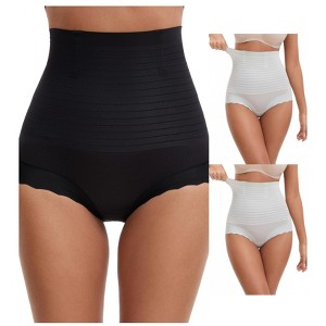 INSPIRE CHIC 3 Packs Women's High Waisted Body Shaper Shaping Tummy Control Panties - 1 of 4