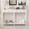 Retro Console Table with Storage Drawers, Farmhouse Slim Entryway Table with Open Shelf for Hallway, Living Room, or Office – The Pop Home - 2 of 4
