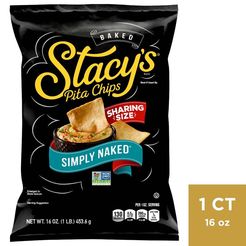 Stacy&#39;s Simply Naked Pita Chips Sharing Size - 16oz, 1 of 8
