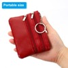 Unique Bargains PU Leather Change Coin Purses Pouch with Zipper Key Ring 4.7" x 3.5" 1 Pc - 3 of 3