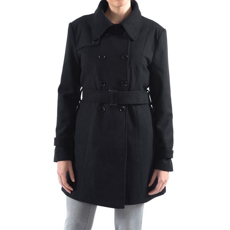 Alpine Swiss Keira Womens Wool Double Breasted Belted Trench Coat, 1 of 12