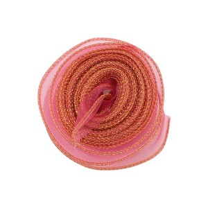 Unique Bargains Ribbon Gold-Edged Fishtail Organza Simple Style Polyester 354.33"x1.57" 1 Pc - 1 of 3