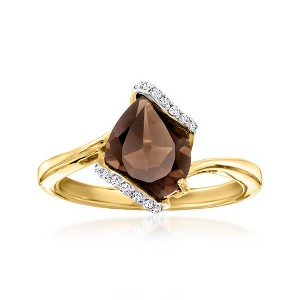 Ross-Simons 2.20 Carat Smoky Quartz Ring With Diamonds in 18kt Gold Over Sterling - 1 of 4